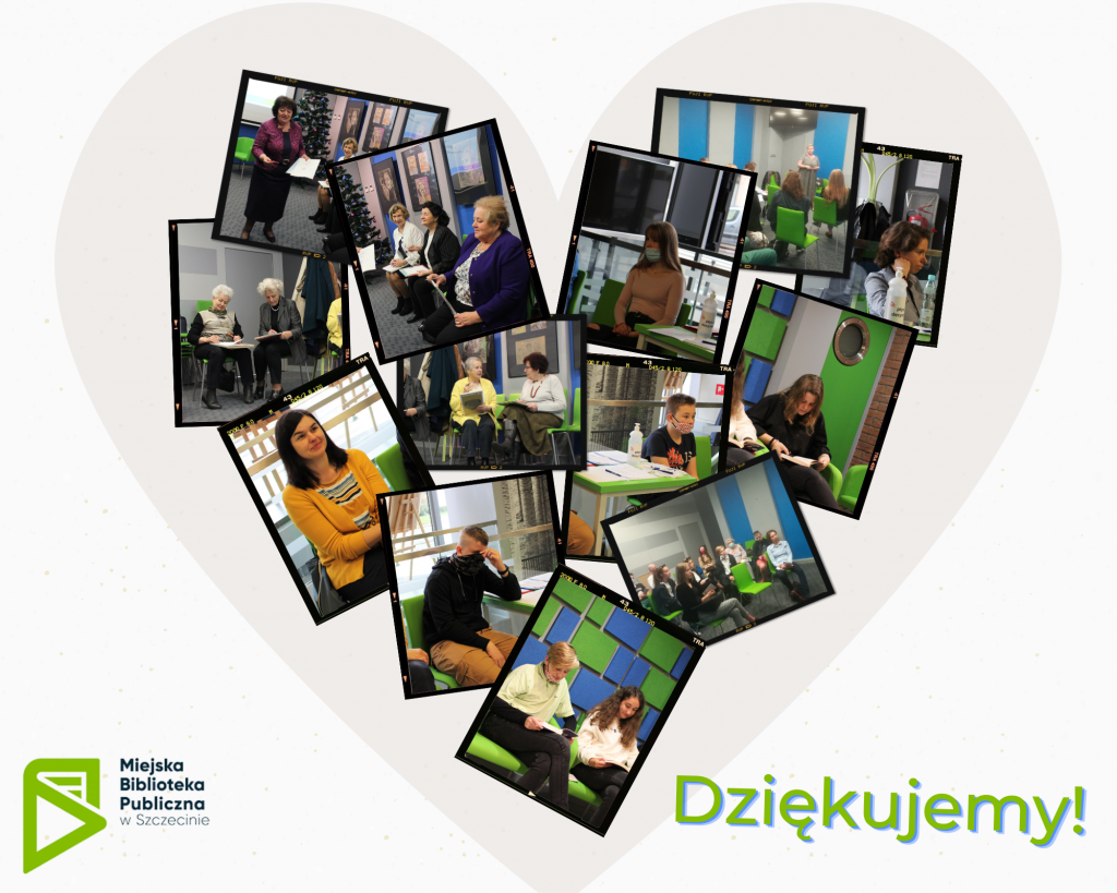 koląż zdjęć w kształcie serca z napisem "Dziękujemy!"