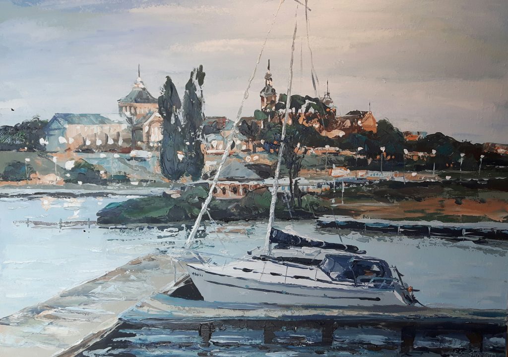 obraz przedstawiający wybrzeże Odry